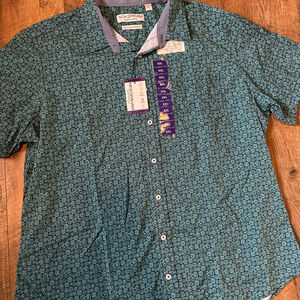 Men's NICK GRAHAM Casual Button Down Shirt XXL Teal Green
